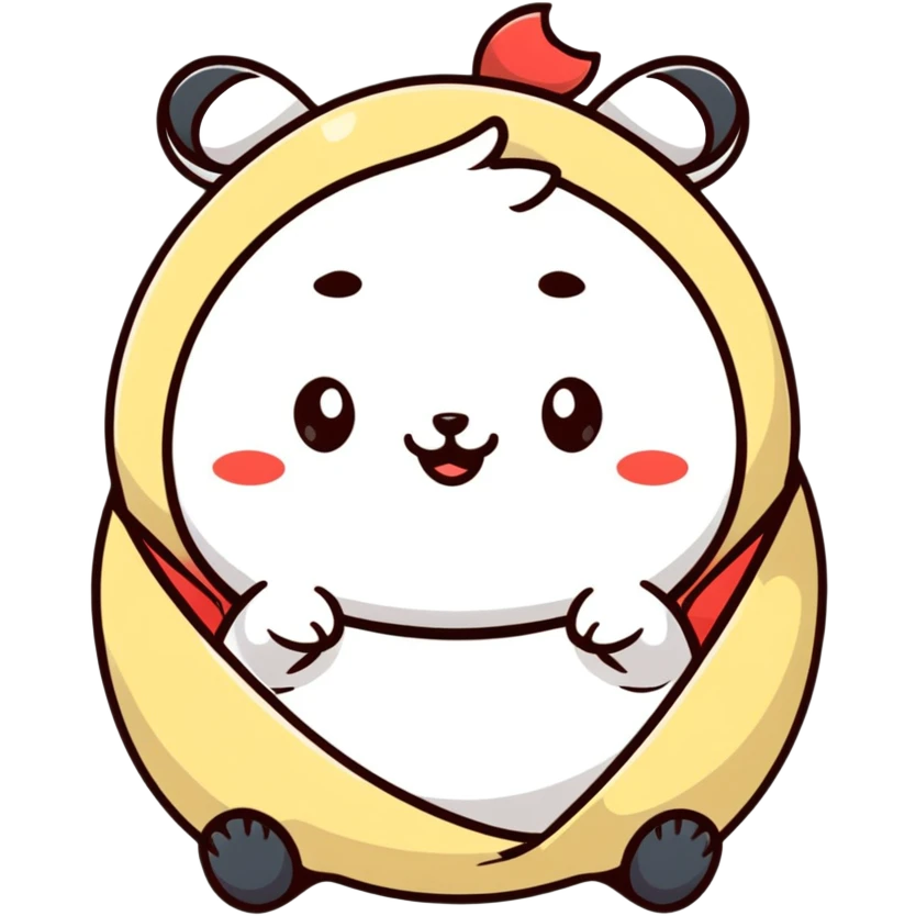 cute cartoon sticker style baozi with smiling face emoji