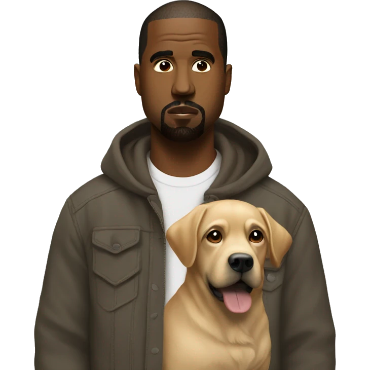 Kanye west with a dog emoji