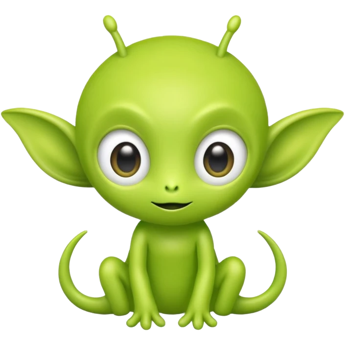 lime green cute kawaii alien emoji