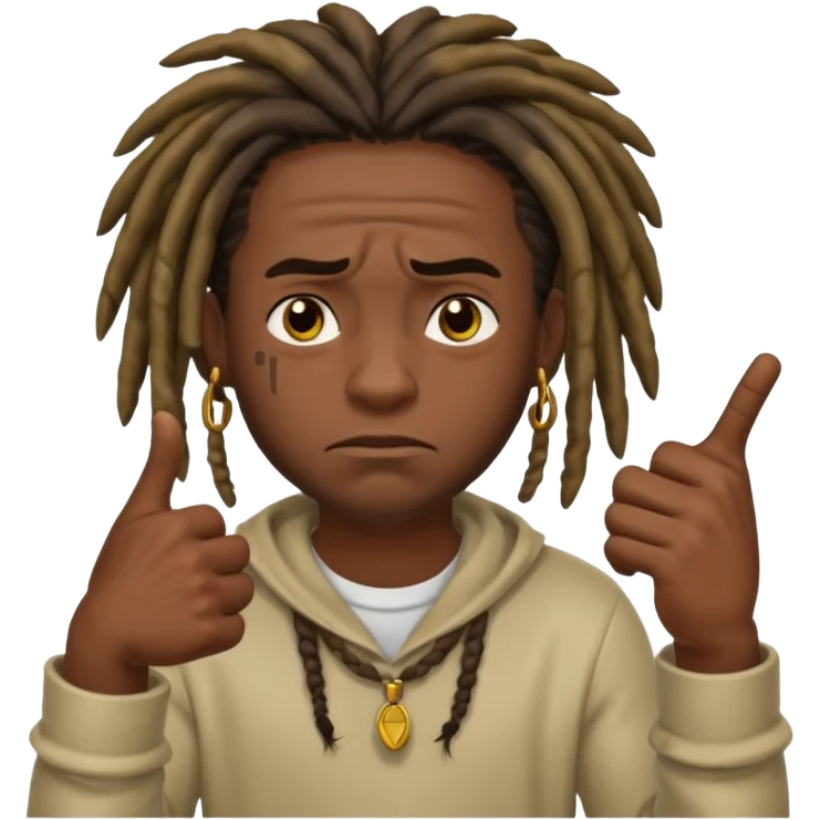 Thumbs down black skinned guys with dreads with his thumbs pointing down emoji