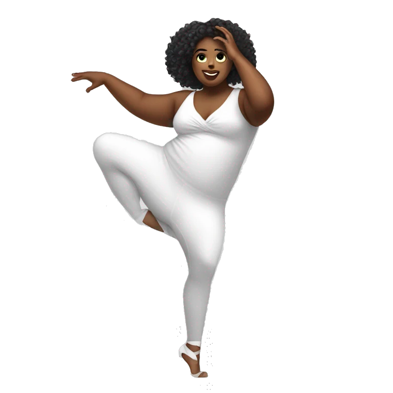 White Plus size dancer emoji