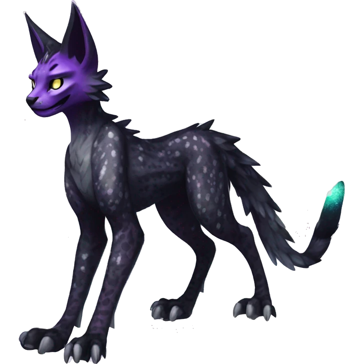 Epic Edgy Black White Purple eldritch Sergal-shiny sparkle starry Serval-Fionbri full body emoji