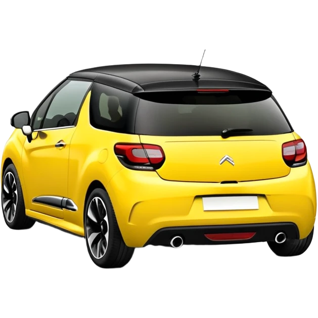 Yellow car Citroen DS3 with black roof emoji