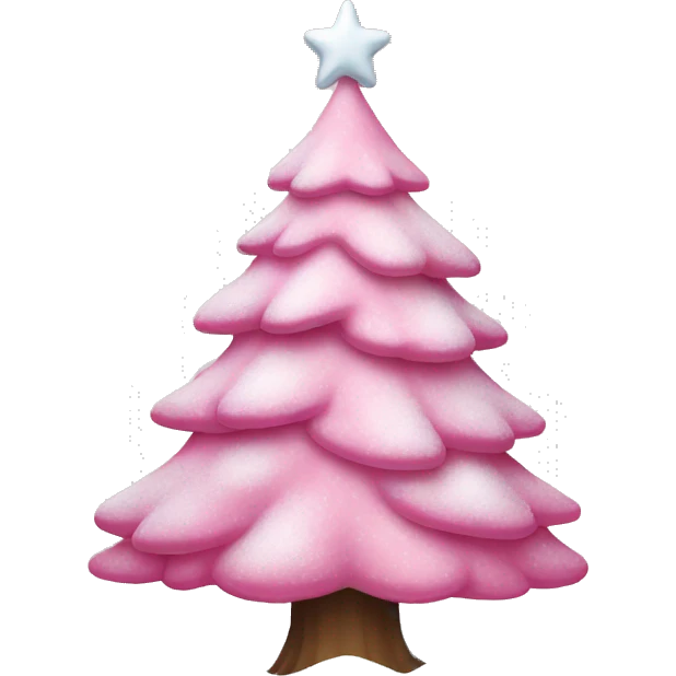 Pink christmas tree with snow emoji