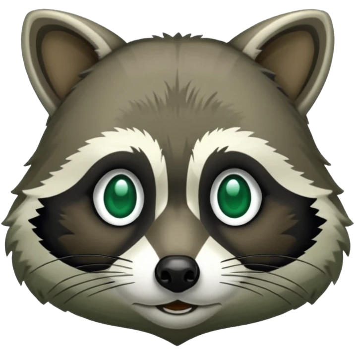 Emerald green racoon emoji