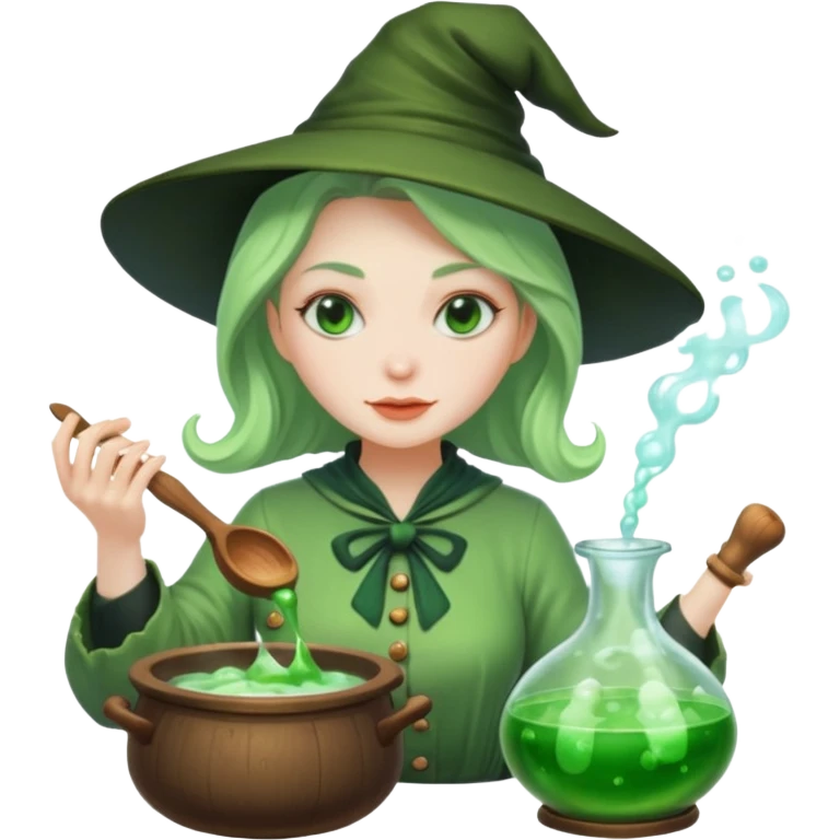 green witch cooking potion emoji