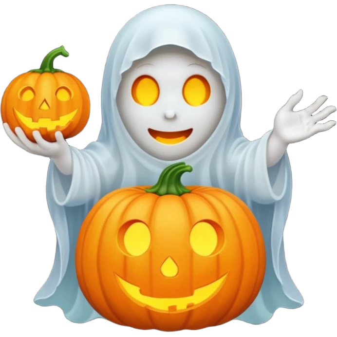 ghost holding pumpkin emoji