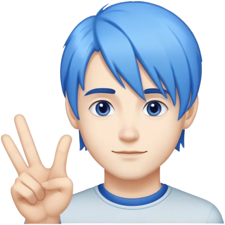 Artemiy Lebedev with blue hair is showing like sign emoji