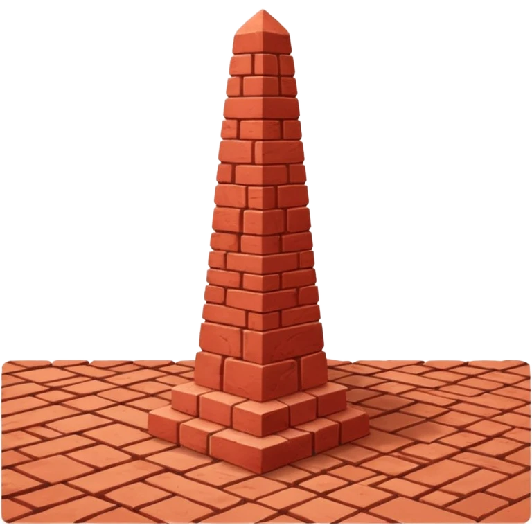 Penis shaped obelisk made of layered bricks emoji