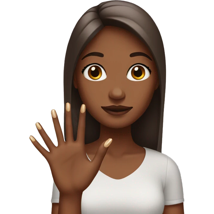 girl with new long brown nails emoji