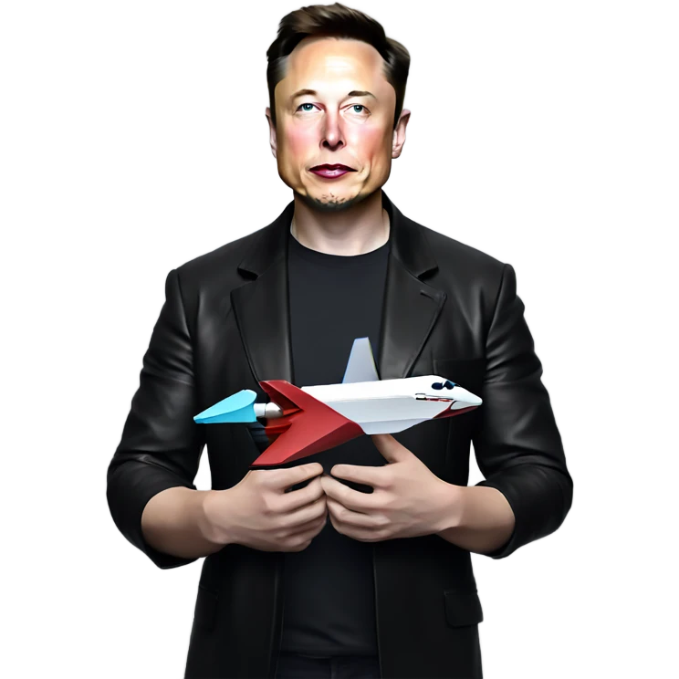 elon musk holding space x twitter and tesla emoji