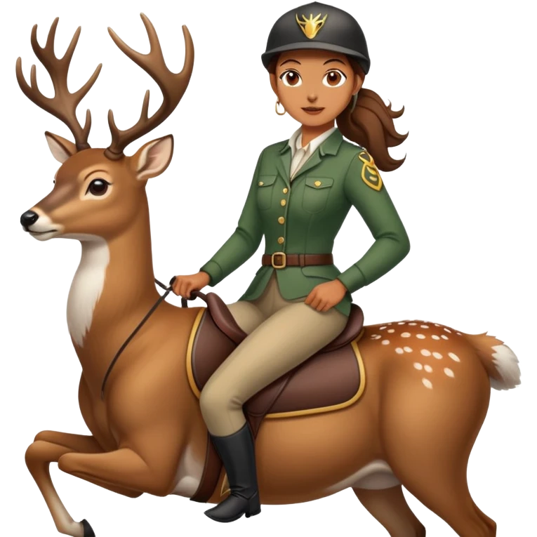A woman in riding a deer emoji