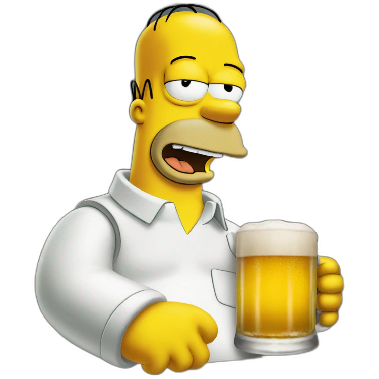Homer Simpson drink beer emoji