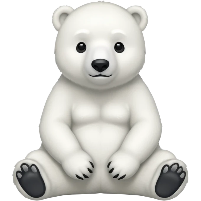 full body polar bear sitting emoji