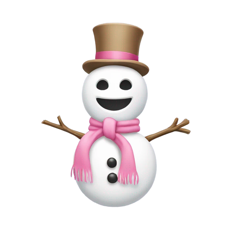 Ein Schneemann mit rosa Schleife  emoji