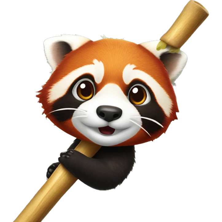 red panda on a bambo stick  emoji
