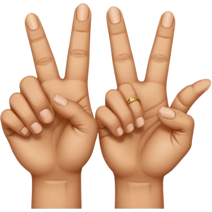 Manos con el dedo del medio y el anular cursados emoji