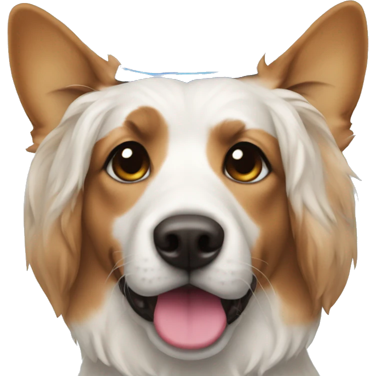 a dog named kels with party hat emoji