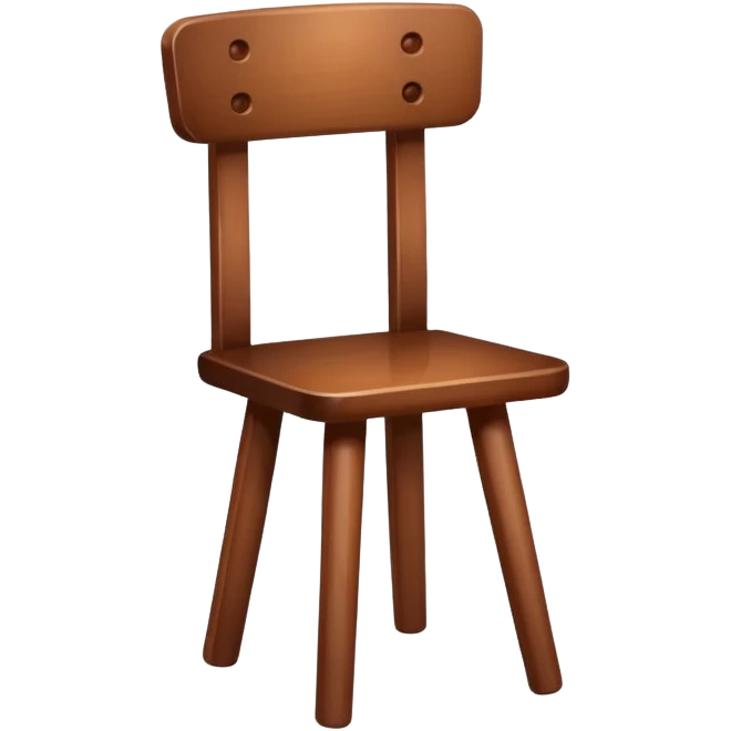 Wooden chair with on three legs emoji