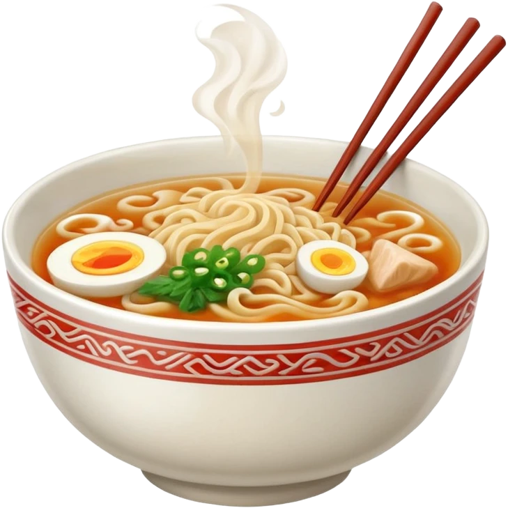ramen bowl with two chopsticks emoji