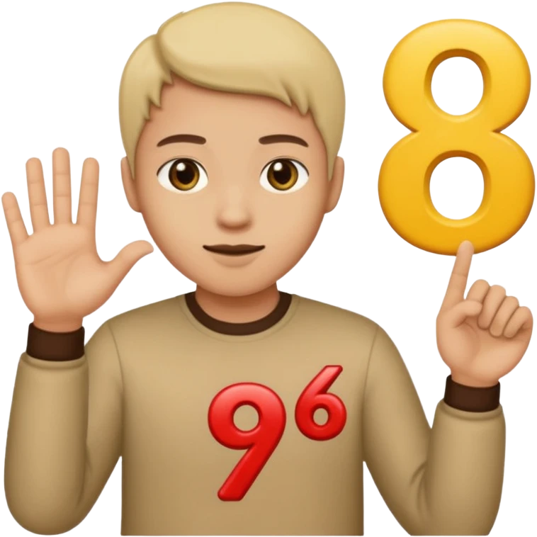 replace the ice cream with the numbers 6 and 7 holding his hands doing this emoji 🫴 and the left is the same emoji but flipped sideways then make the emojis 6️⃣7️⃣ go in each so six gos in the left hand and seven goes in the right hand now make the last picture have a 7 in the right hand emoji