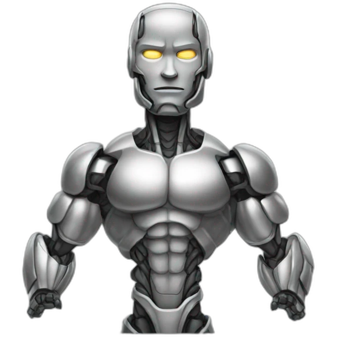 muscular man robot emoji