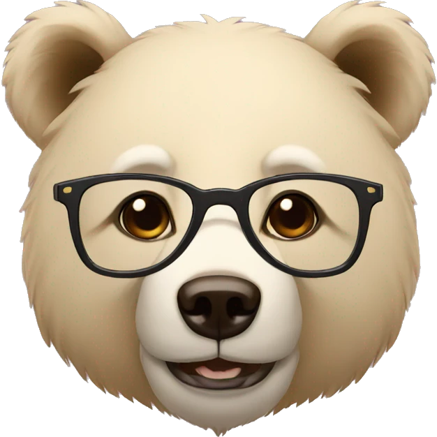  A bear with specs emoji