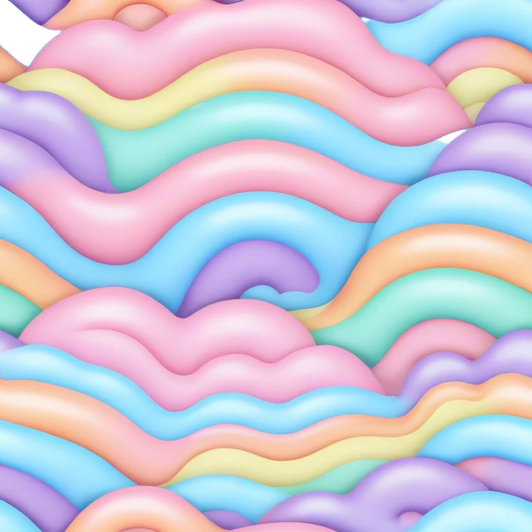 melted pastel rainbow puffy pattern background  emoji