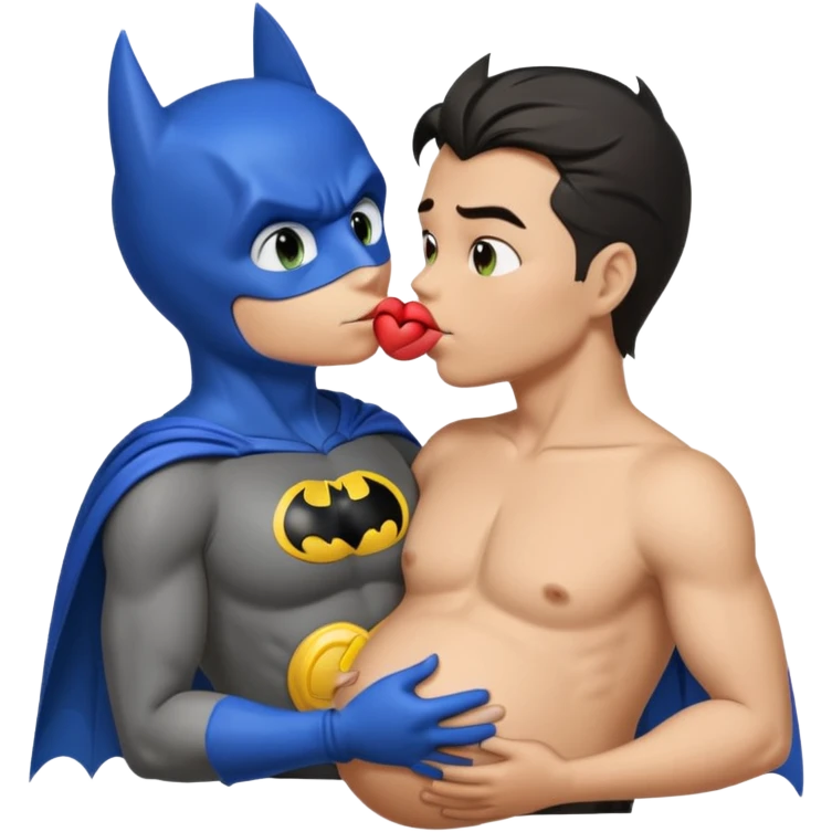 Batman kissing Pregnant male sonic X emoji