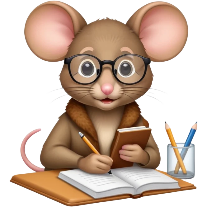 mouse doing homework emoji