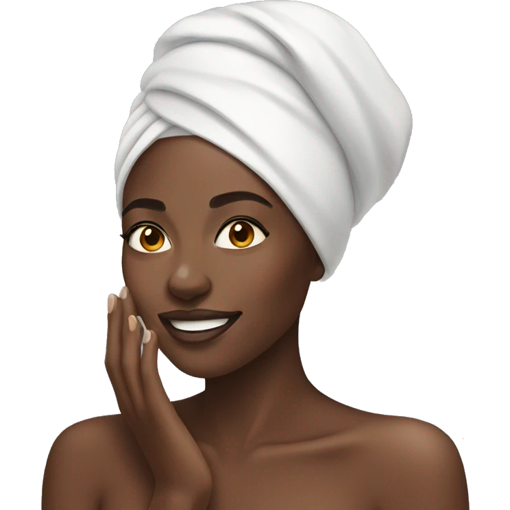 colored woman doing skincare emoji