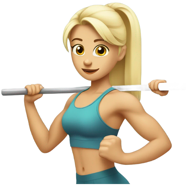 Blond girl who training back emoji