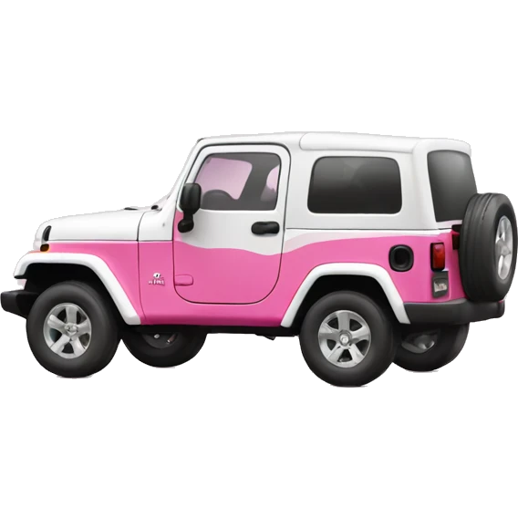 Pink and white Jeep emoji