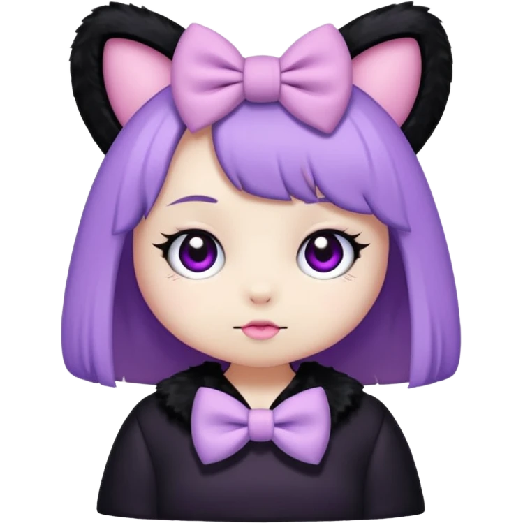 cute, Kuromi, purple, pastel emoji