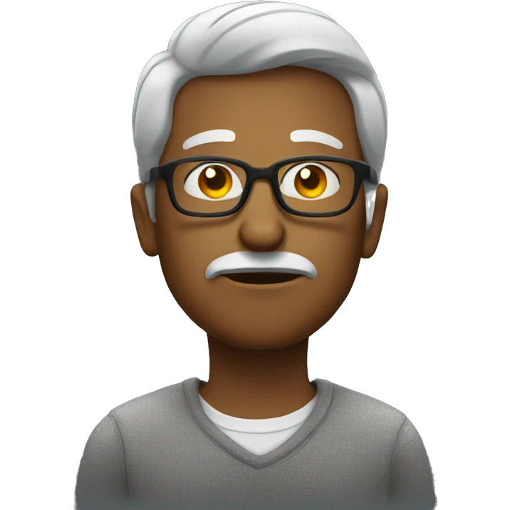 A man with glasses who is seriously thinking about something. emoji