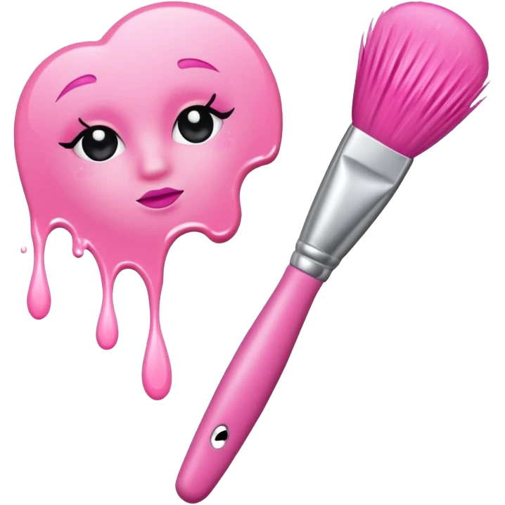 Rinse pink makeup brush emoji