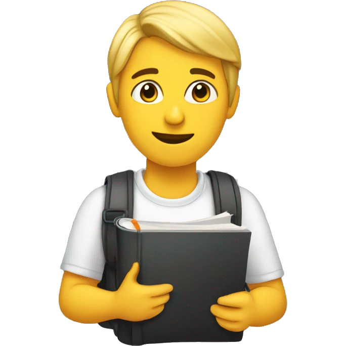 student with the notebook self-study emoji
