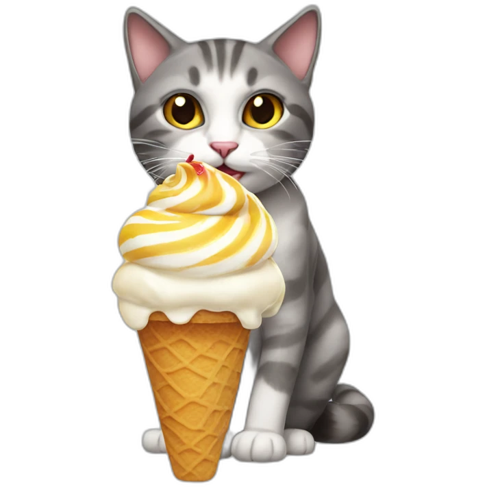 cat with icecream emoji