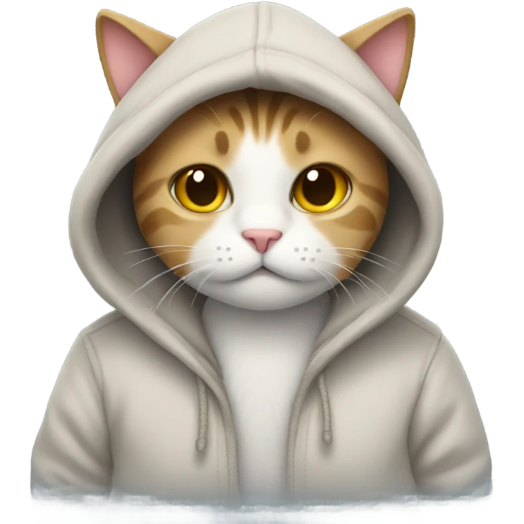 Cat wearing a hoodie emoji