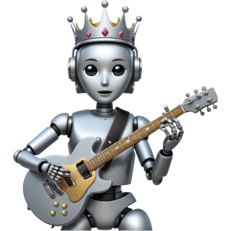queen robot is playing on guitar emoji
