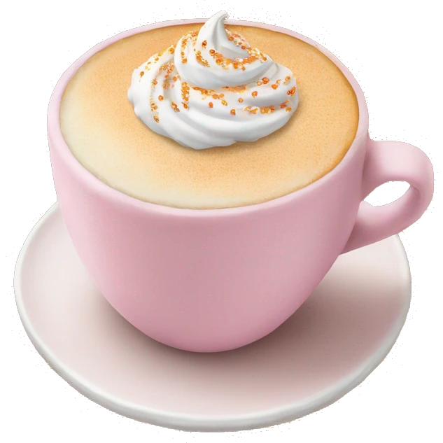 Light pink pumpkin latte with Sprinkling emoji