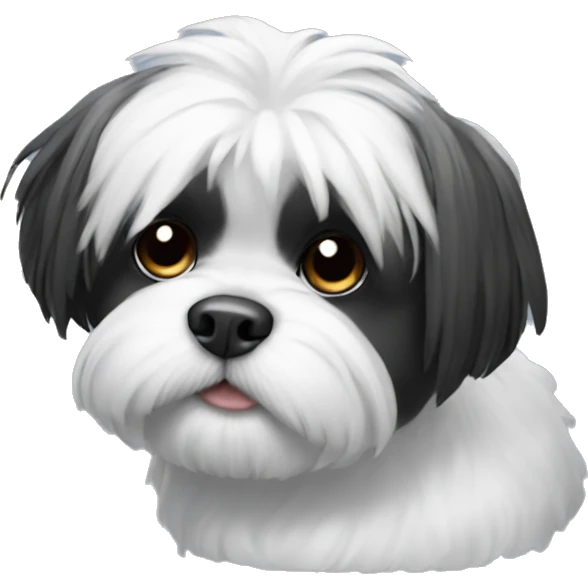 black white shitzu  emoji