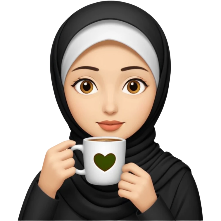 Hijabi with coffee emoji