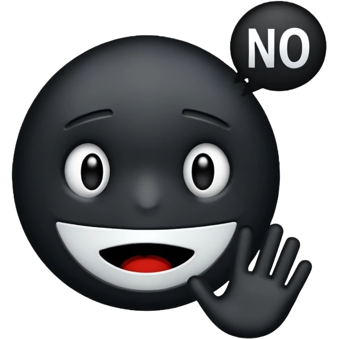 Text saying NO emoji