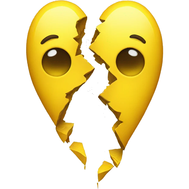 Yellow broken heart emoji