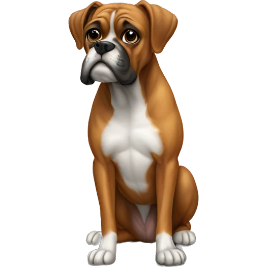 Boxer dog standing on stool emoji