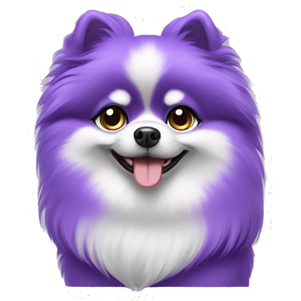 Violet Pomeranian dog emoji