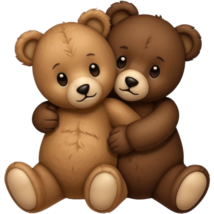 two teddy bears hugging, one light brown and one dark brown emoji