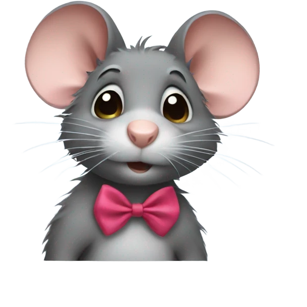 Rat with a hair bow emoji