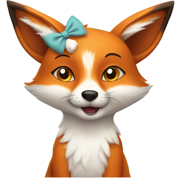 fox with bunny headband emoji
